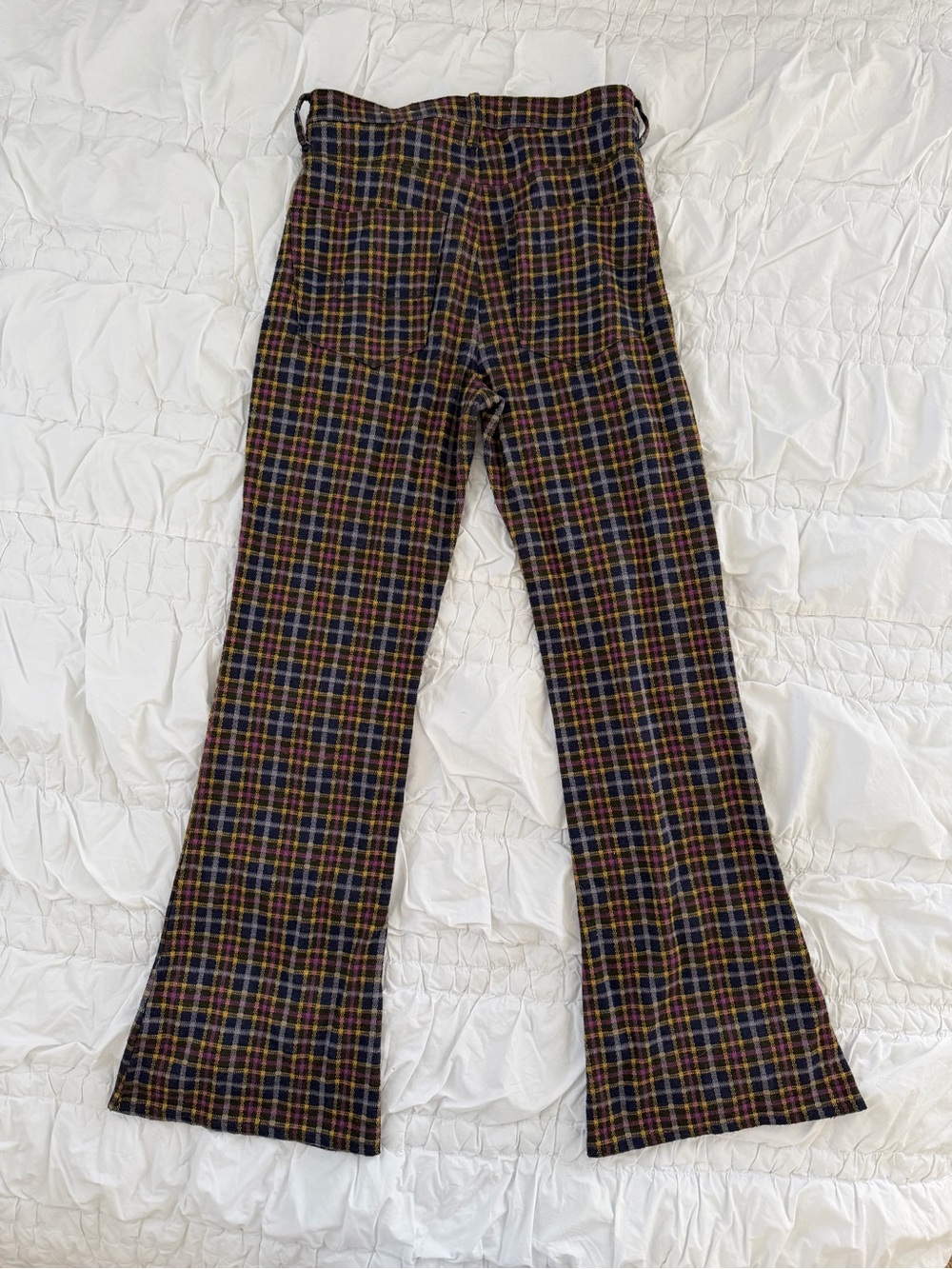 Plaid Flared Men’s Pants in Multi-Color